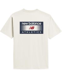 New Balance - Professional Ad T-shirt In White Cotton Fleece - Lyst