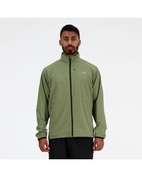 New Balance - Stretch Woven Jacket In Green Polywoven - Lyst