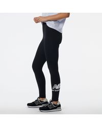 New Balance - Leggings nb essentials stacked in nero - Lyst