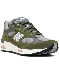New Balance - Made In Uk 991 In Green/grey/brown Suede/mesh - Lyst