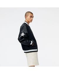 New Balance - Hoops Woven Jacket In Black Polywoven - Lyst