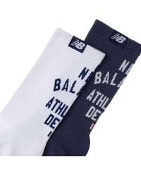 New Balance - Lifestyle midcalf socks 2 pack in schwarz/weiß - Lyst