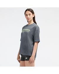 New Balance - Linear Heritage Jersey Oversized T-shirt In Cotton Jersey - Lyst