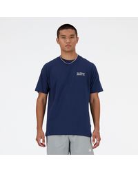 New Balance - Athletics Flocked T-shirt In Blue Cotton - Lyst