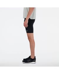 New Balance - Nb Sleek Pocket Half Tight 9" In Black Poly Knit - Lyst