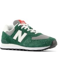 New Balance - 574 In Green/white Suede/mesh - Lyst