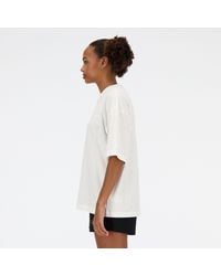 New Balance - Hyper density jersey oversized t-shirt in bianca - Lyst