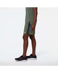 New Balance - Accelerate 7 Inch Short In Green Polywoven - Lyst