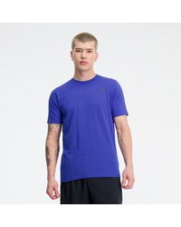 New Balance - Tenacity heathertech t-shirt in blu - Lyst