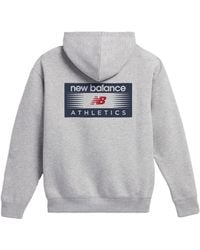 New Balance - Professional Athletic Hoodie In Grey Cotton Fleece - Lyst