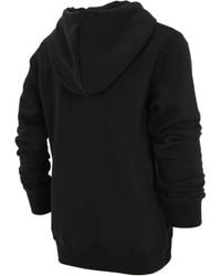 New Balance - Hoops Essentials Hoodie In Black Cotton Fleece - Lyst