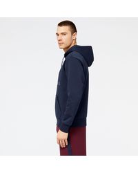 New Balance - Nb hoops abstract fleece hoodie in schwarz - Lyst