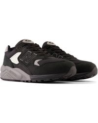New Balance - 580 In Black/grey Leather - Lyst