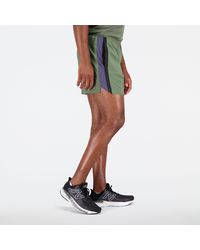 New Balance - Accelerate 5 Inch Short In Green Polywoven - Lyst
