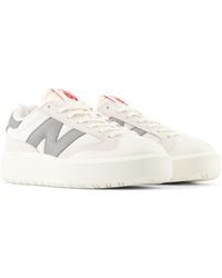 New Balance - Ct302 In White/grey/red Suede/mesh - Lyst