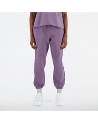 New Balance - Sport Essentials Premium Fleece Pant In Purple Cotton - Lyst