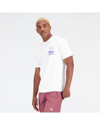 New Balance - Essentials always half full cotton jersey t-shirt in weiß - Lyst