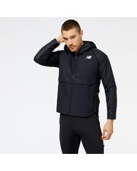 New Balance Synthetic Varsity Jacket in Black for Men | Lyst