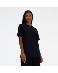 New Balance - Athletics Jersey T-shirt In Black Cotton Jersey - Lyst