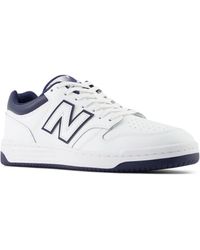 New Balance - 480 In White/navy Blue Leather - Lyst