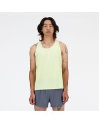 New Balance - Athletics Racing Singlet In Green Poly Knit - Lyst