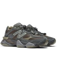 New Balance - 9060 In Grey/green/black Leather - Lyst