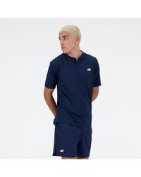 New Balance - Tournament Top In Blue Poly Knit - Lyst