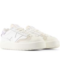 New Balance - Ct302 In White/purple Leather - Lyst
