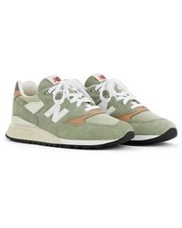 New Balance - Made In Usa 998 In Green/beige Leather - Lyst