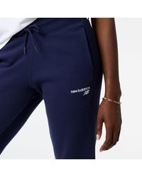 New Balance - Nb Classic Core Fleece Pant In Blue Cotton - Lyst