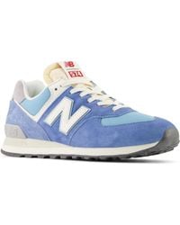 New Balance - 574 In Blue/white Suede/mesh - Lyst