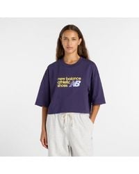 New Balance - Athletics Premium Chest Logo Cropped T-Shirt - Lyst