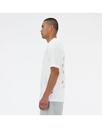 New Balance - Sport Essentials Runners T-shirt In White Cotton - Lyst