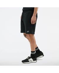 New Balance - Nb Small Logo Shorts In Black Cotton - Lyst