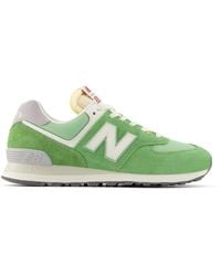New Balance - 574 In Light Green/white Suede/mesh - Lyst