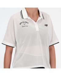 New Balance - Mesh tournament polo in bianca - Lyst