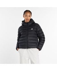 New Balance - Sport Essentials Hooded Puffer Jacket - Lyst