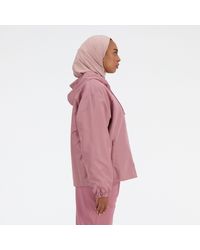 New Balance - Iconic Collegiate Woven Jacket In Pink Polywoven - Lyst