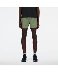 New Balance - Ac Lined Short 5" In Green Polywoven - Lyst