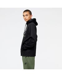 New Balance - Tenacity Performance Fleece Pullover Large Logo Hoodie In Poly Knit - Lyst