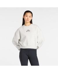 New Balance - Trackside Fleece Crew Shirt - Lyst