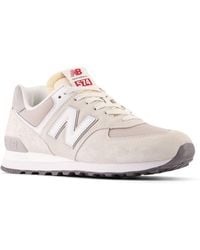 New Balance - 574 In White Suede/mesh - Lyst