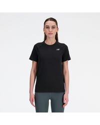 New Balance - Knit Slim T-shirt In Black Poly Knit - Lyst