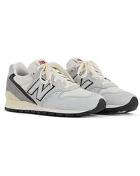 New Balance - Made In Usa 996 In Grey/black Leather - Lyst