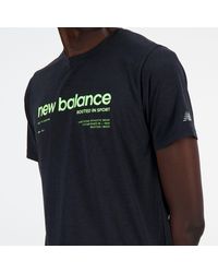 New Balance - Athletics Graphic T-shirt 2 In Black Poly Knit - Lyst