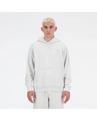 New Balance - Athletics French Terry Hoodie In Grey Cotton Fleece - Lyst