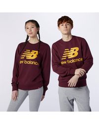 New Balance Nb Essentials Stacked Logo Crew - Red