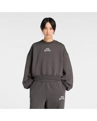 New Balance - Trackside Fleece Crew - Lyst