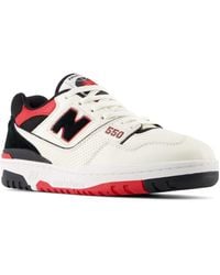New Balance - 550 In White/black/red Leather - Lyst