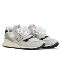 New Balance - Made In Usa 998 In Grey/black Leather - Lyst